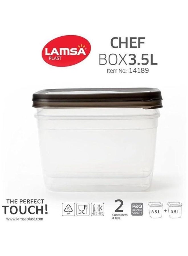 Lamsa Plast Food Refrigerator Storage Container Set - 3.5L - 2 Pieces - Image 1